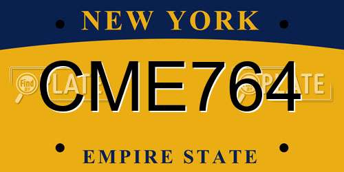 CME764 New York License Plate