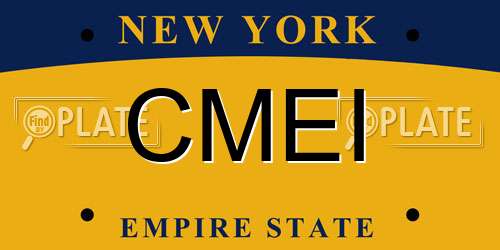 CMEI New York License Plate