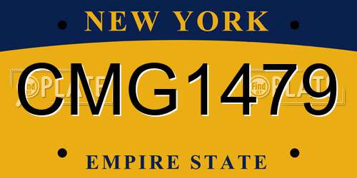 CMG1479 New York License Plate