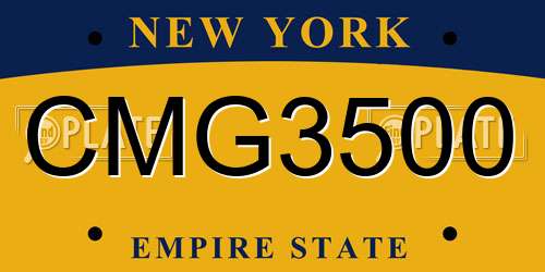 CMG3500 New York License Plate