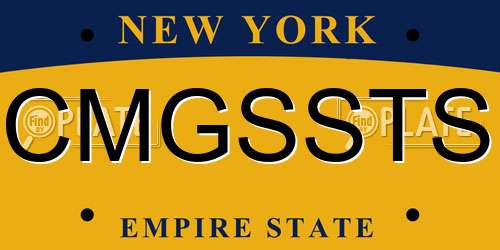 CMGSSTS New York License Plate