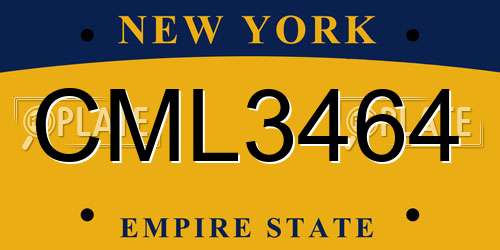 CML3464 New York License Plate