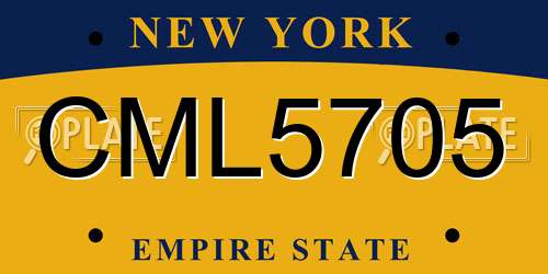 CML5705 New York License Plate