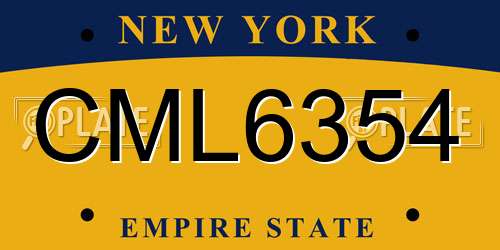 CML6354 New York License Plate