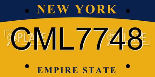 CML7748 New York License Plate