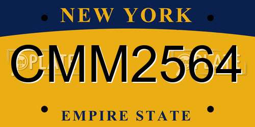 CMM2564 New York License Plate