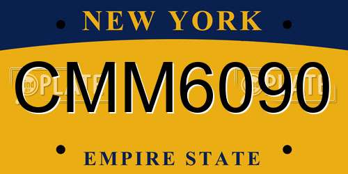 CMM6090 New York License Plate