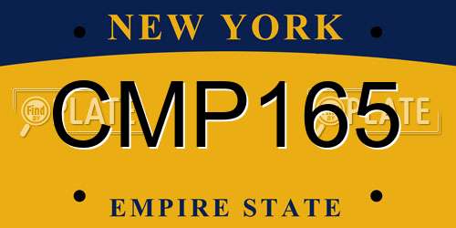 CMP165 New York License Plate