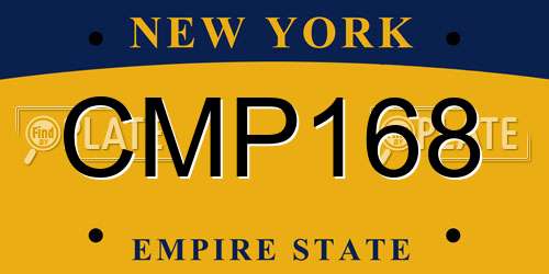CMP168 New York License Plate