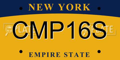 CMP16S New York License Plate