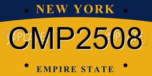 CMP2508 New York License Plate