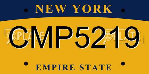 CMP5219 New York License Plate