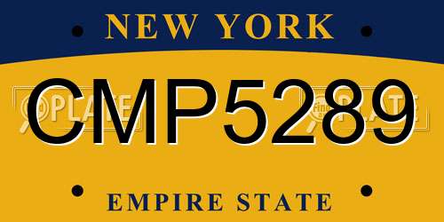 CMP5289 New York License Plate