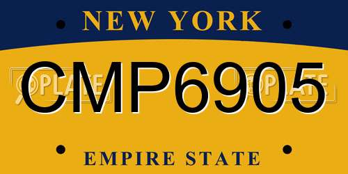 CMP6905 New York License Plate