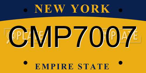 CMP7007 New York License Plate