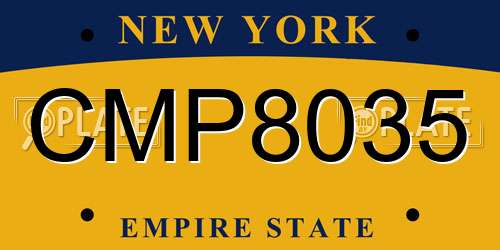 CMP8035 New York License Plate