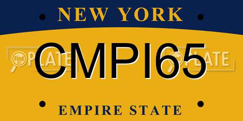 CMPI65 New York License Plate