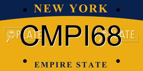 CMPI68 New York License Plate