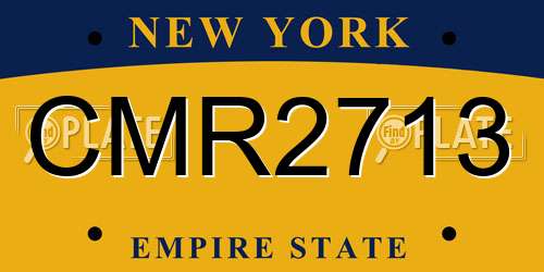 CMR2713 New York License Plate