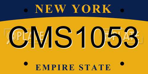 CMS1053 New York License Plate