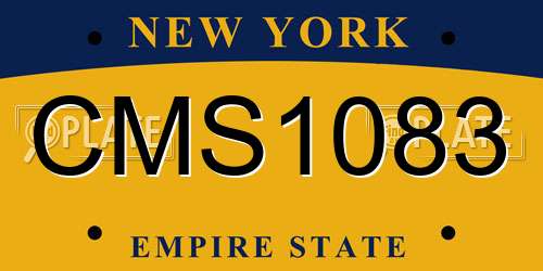 CMS1083 New York License Plate