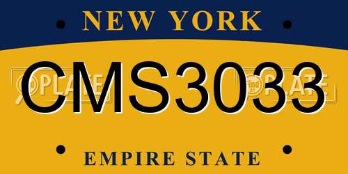 CMS3033 New York License Plate
