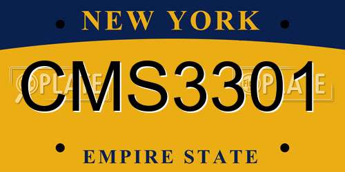 CMS3301 New York License Plate