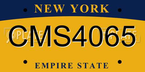 CMS4065 New York License Plate
