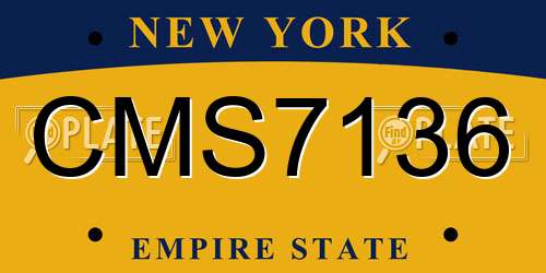 CMS7136 New York License Plate