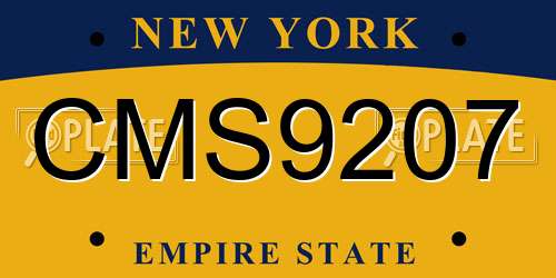 CMS9207 New York License Plate