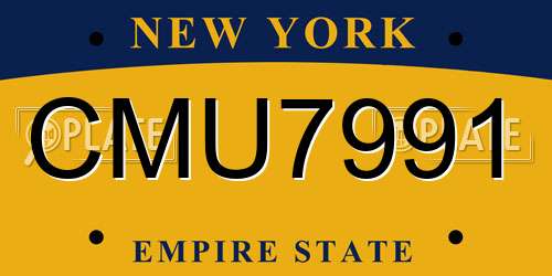 CMU7991 New York License Plate