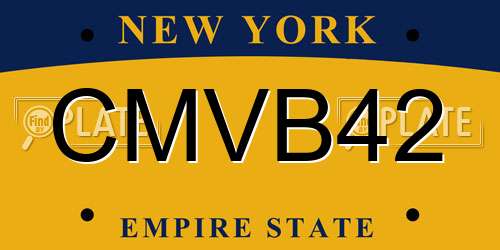 CMVB42 New York License Plate