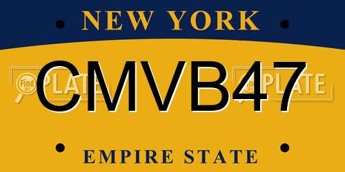 CMVB47 New York License Plate