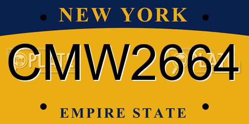 CMW2664 New York License Plate