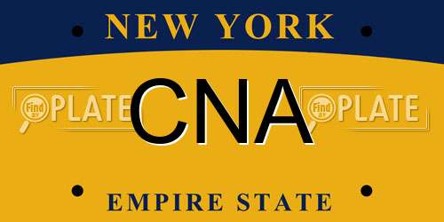CNA New York License Plate