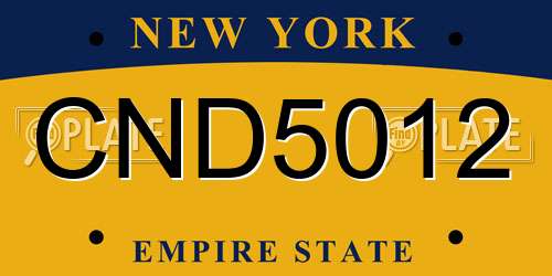 CND5012 New York License Plate