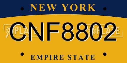 CNF8802 New York License Plate