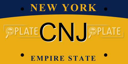 CNJ New York License Plate