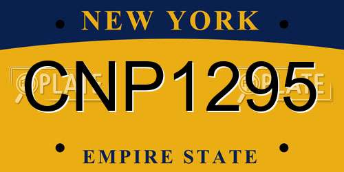 CNP1295 New York License Plate