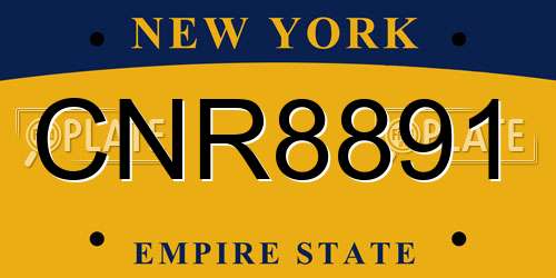 CNR8891 New York License Plate