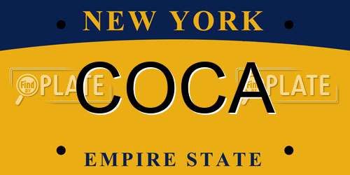 COCA New York License Plate