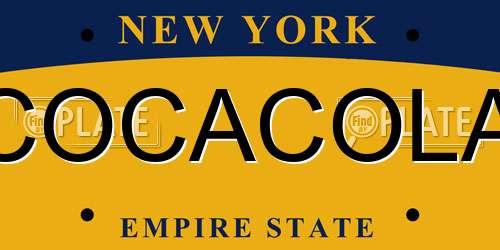 COCACOLA New York License Plate