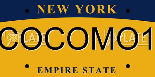 COCOMO1 New York License Plate