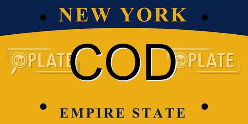 COD New York License Plate