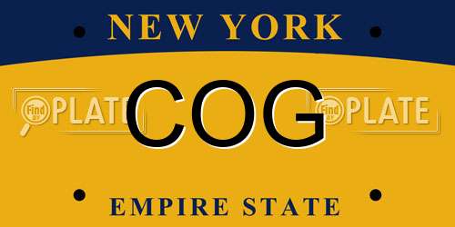 COG New York License Plate