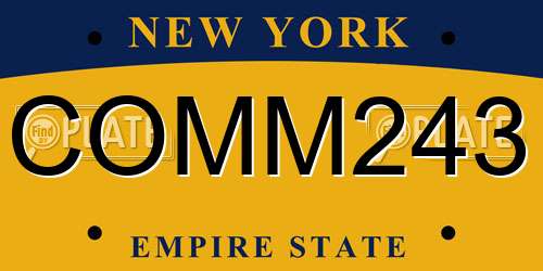 COMM243 New York License Plate