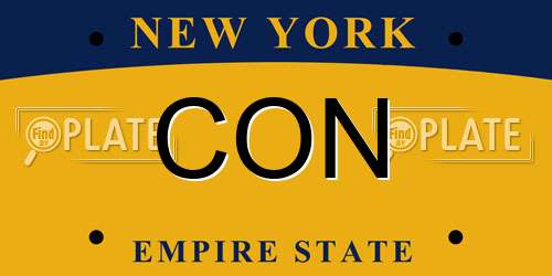 CON New York License Plate