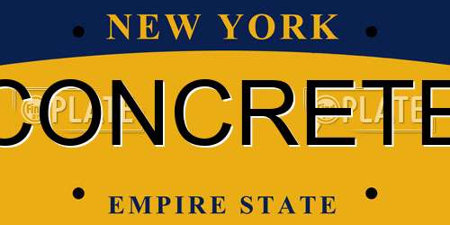 CONCRETE New York License Plate
