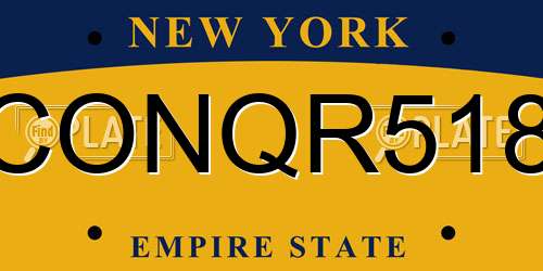 CONQR518 New York License Plate