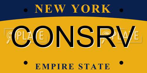 CONSRV New York License Plate